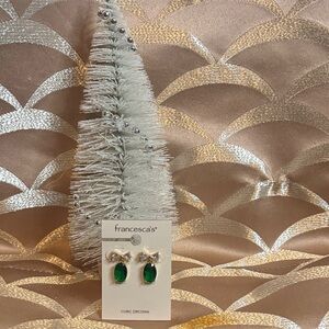 Francesca's Emerald Green and Bow Earrings